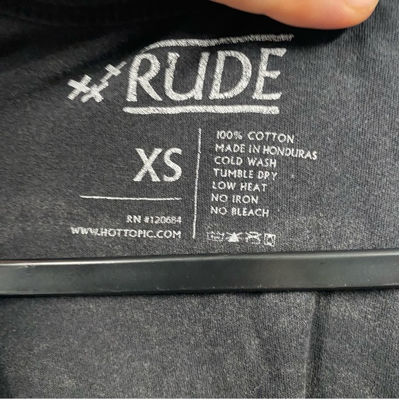 Rude Rib Cage Tank Top faded black front and back design size XS Hot Topic - Picture 2 of 4